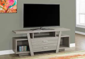 60"L Dark Taupe With 2 Storage Drawers Tv Stand