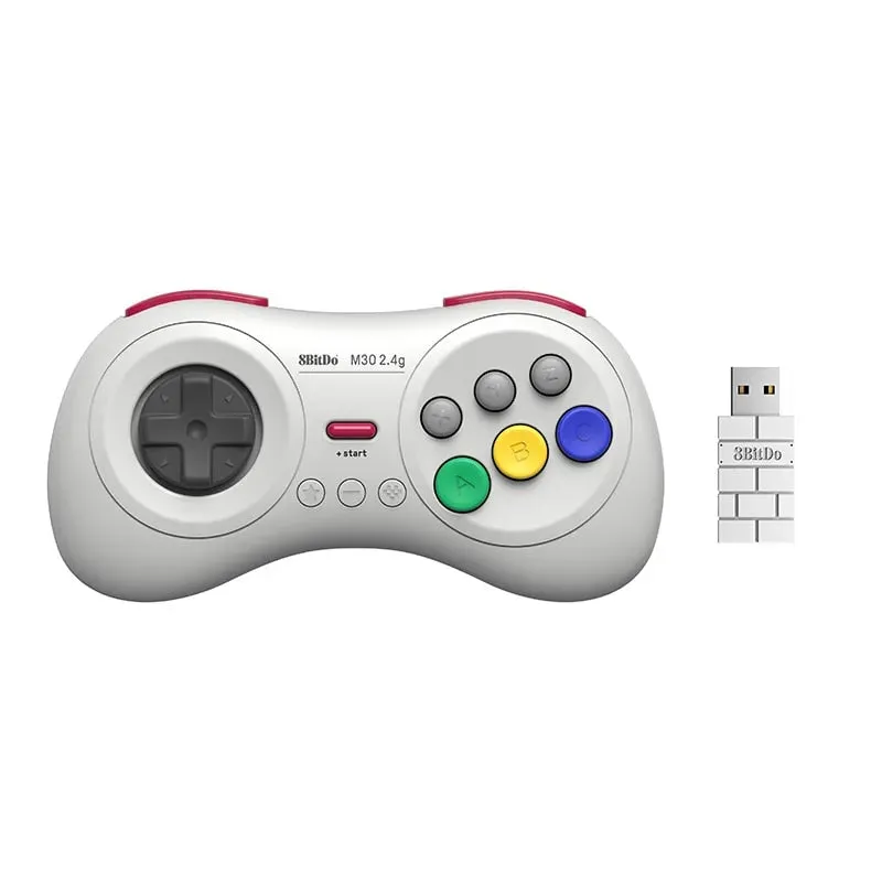 8Bitdo M30 2.4G Wireless Gamepad For The Original Genesis & Mega Drive Mini (White) (81CC)