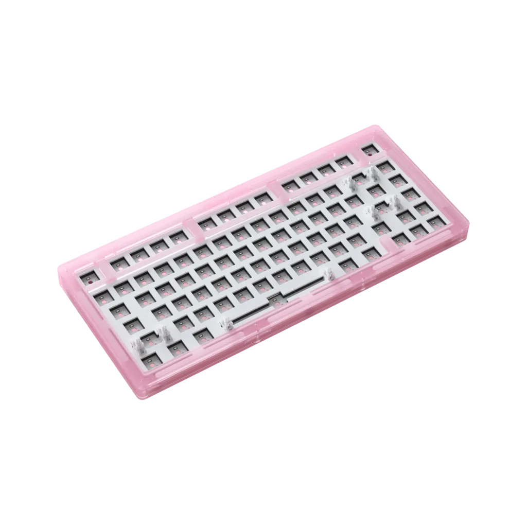 AKKO ACR75 RGB CUSTOM MECHANICAL KEYBOARD HOT-SWAPPABLE DIY KIT SOCKET GASKET MOUNT WITH 81-KEY LAYOUT ACRYLIC CASE (PINK)