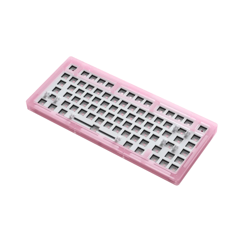 AKKO ACR75 RGB CUSTOM MECHANICAL KEYBOARD HOT-SWAPPABLE DIY KIT SOCKET GASKET MOUNT WITH 81-KEY LAYOUT ACRYLIC CASE (PINK)