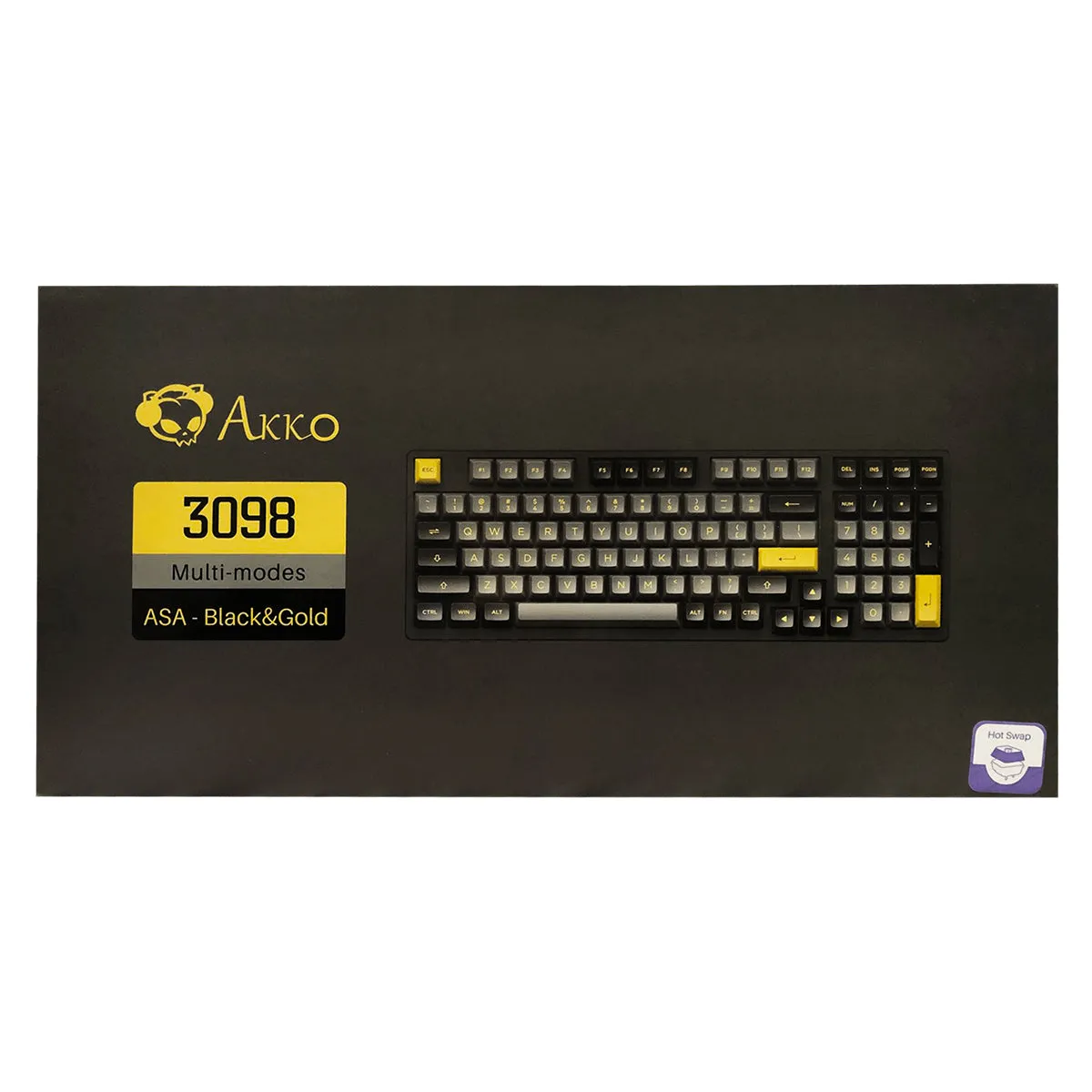 Akko Black & Gold 3098B Mechanical Keyboard (Akko Switch Jelly Blue)