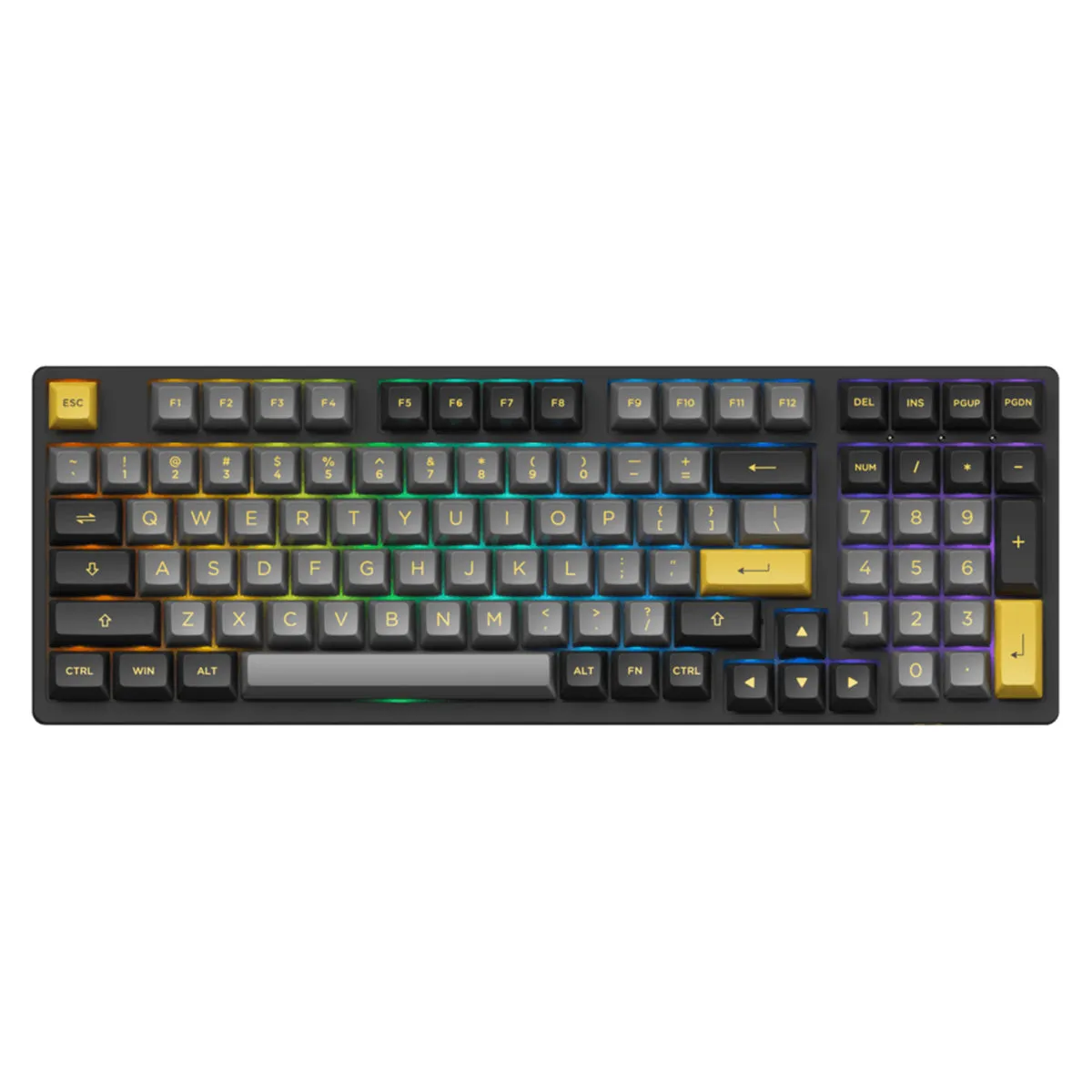 Akko Black & Gold 3098B Mechanical Keyboard (Akko Switch Jelly Blue)