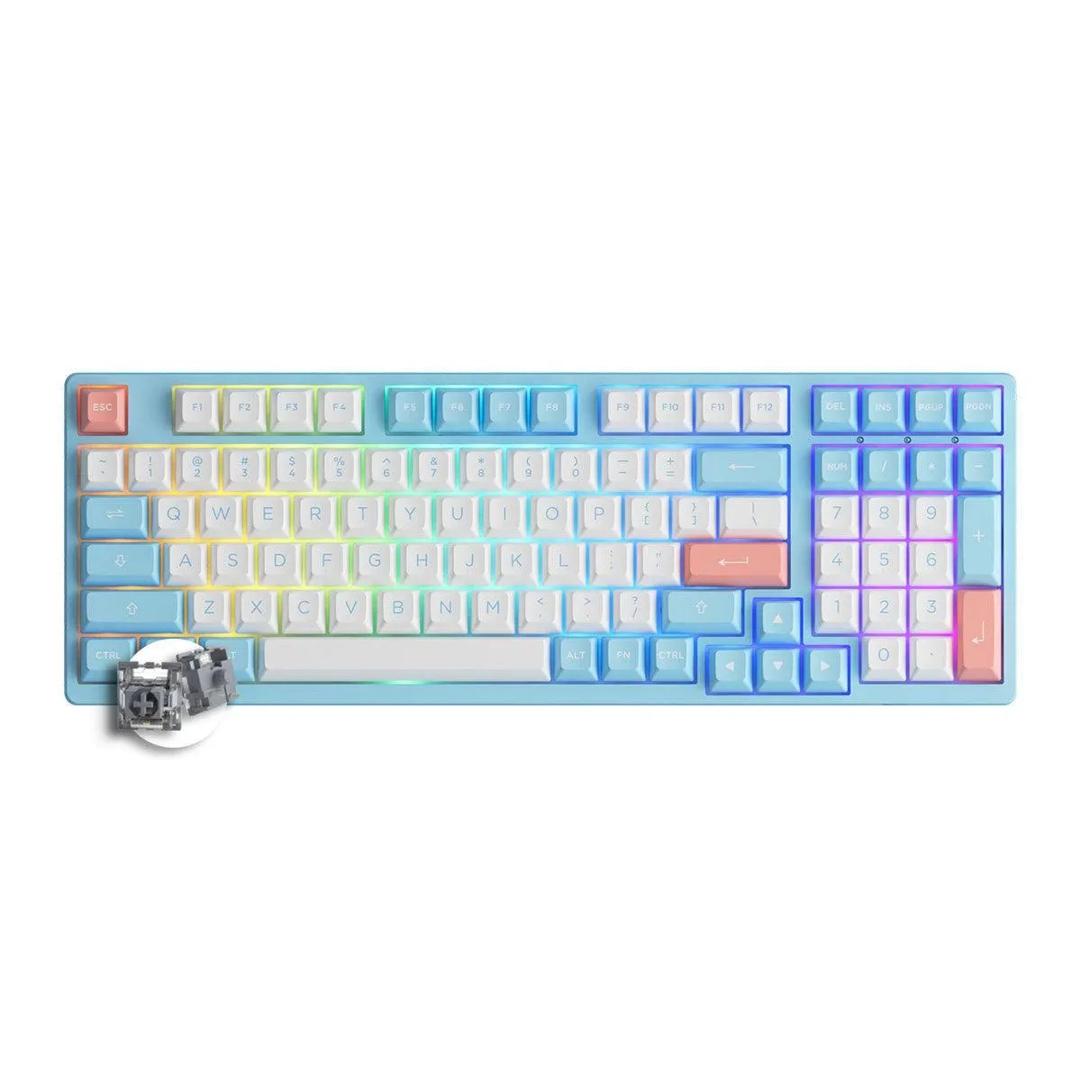 AKKO Doll Of The Princess 3098B Multi-Modes RGB Mechanical Keyboard (AKKO CS Silver)