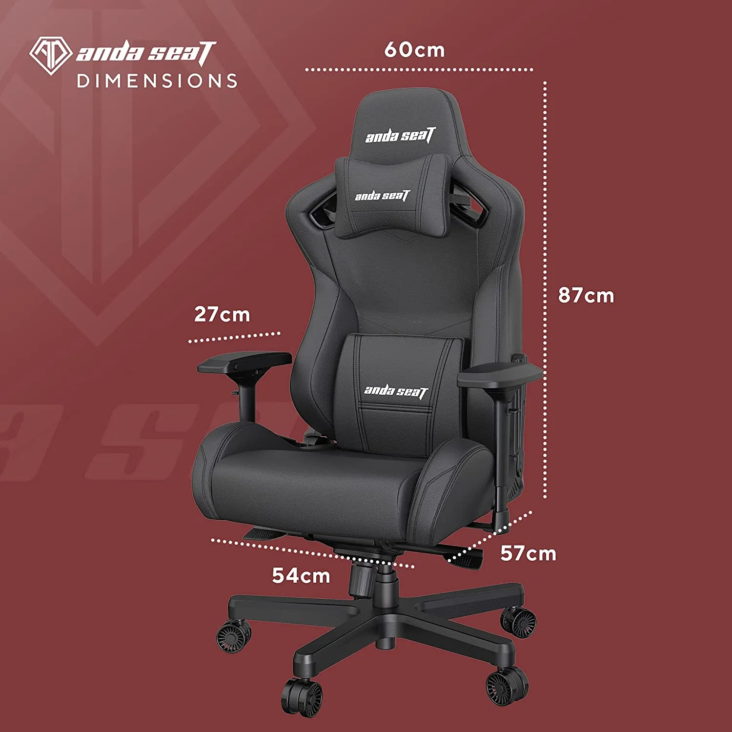 AndaSeat Gaming Chair Kaiser Series XL - #AD12XL-07-B-PV-B01 - Black