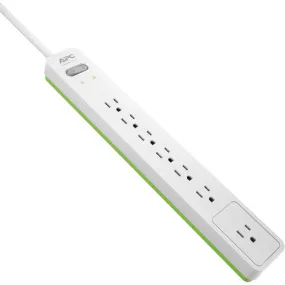 APC Essential SurgeArrest 7-Outlet Surge Protector (6', White, 120V)