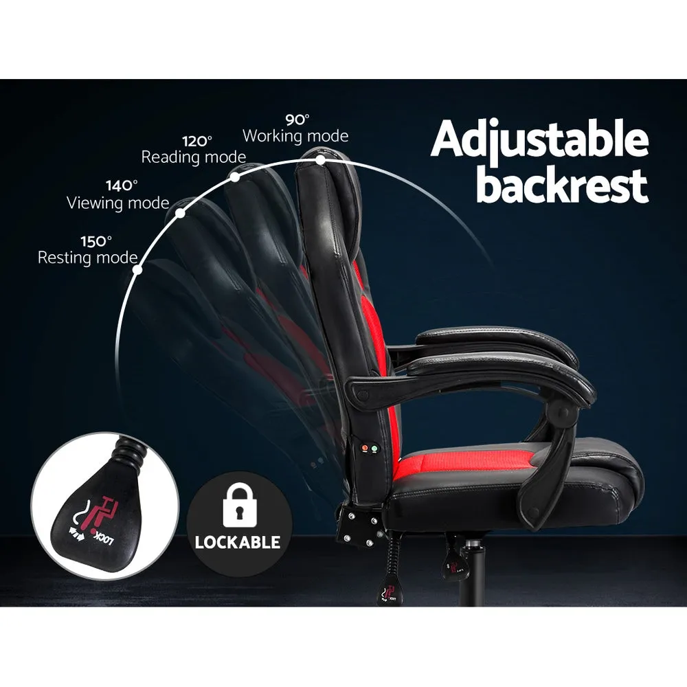 Artiss Massage Office Gaming Racer Chair Red