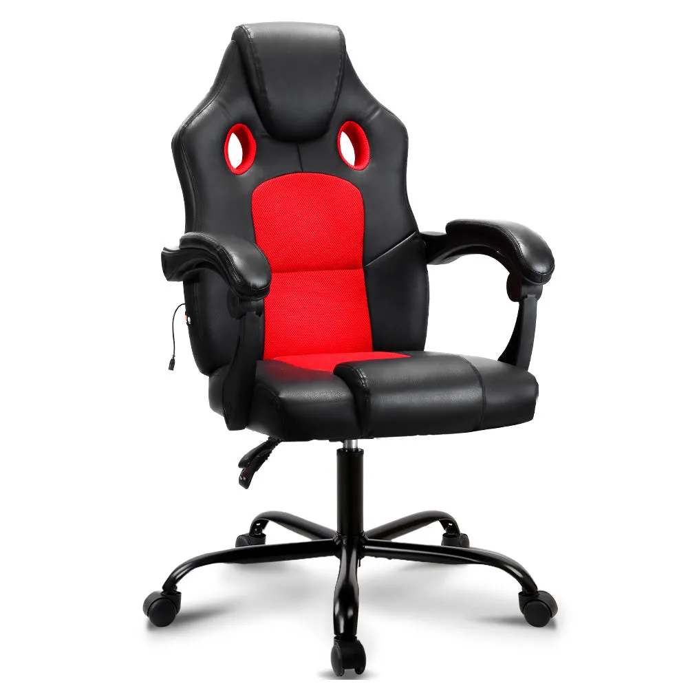 Artiss Massage Office Gaming Racer Chair Red