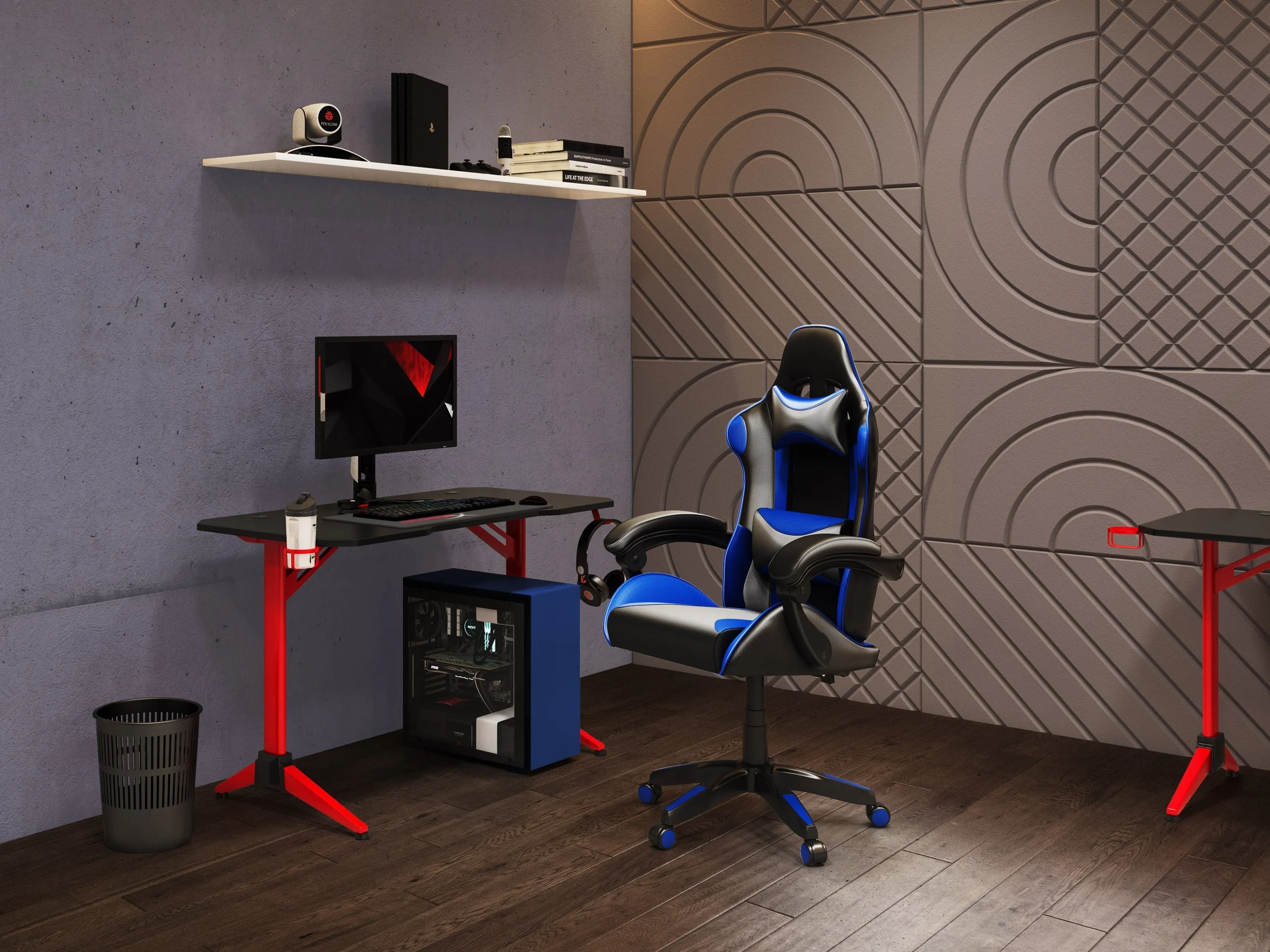 Black and Blue Gaming Office Chair