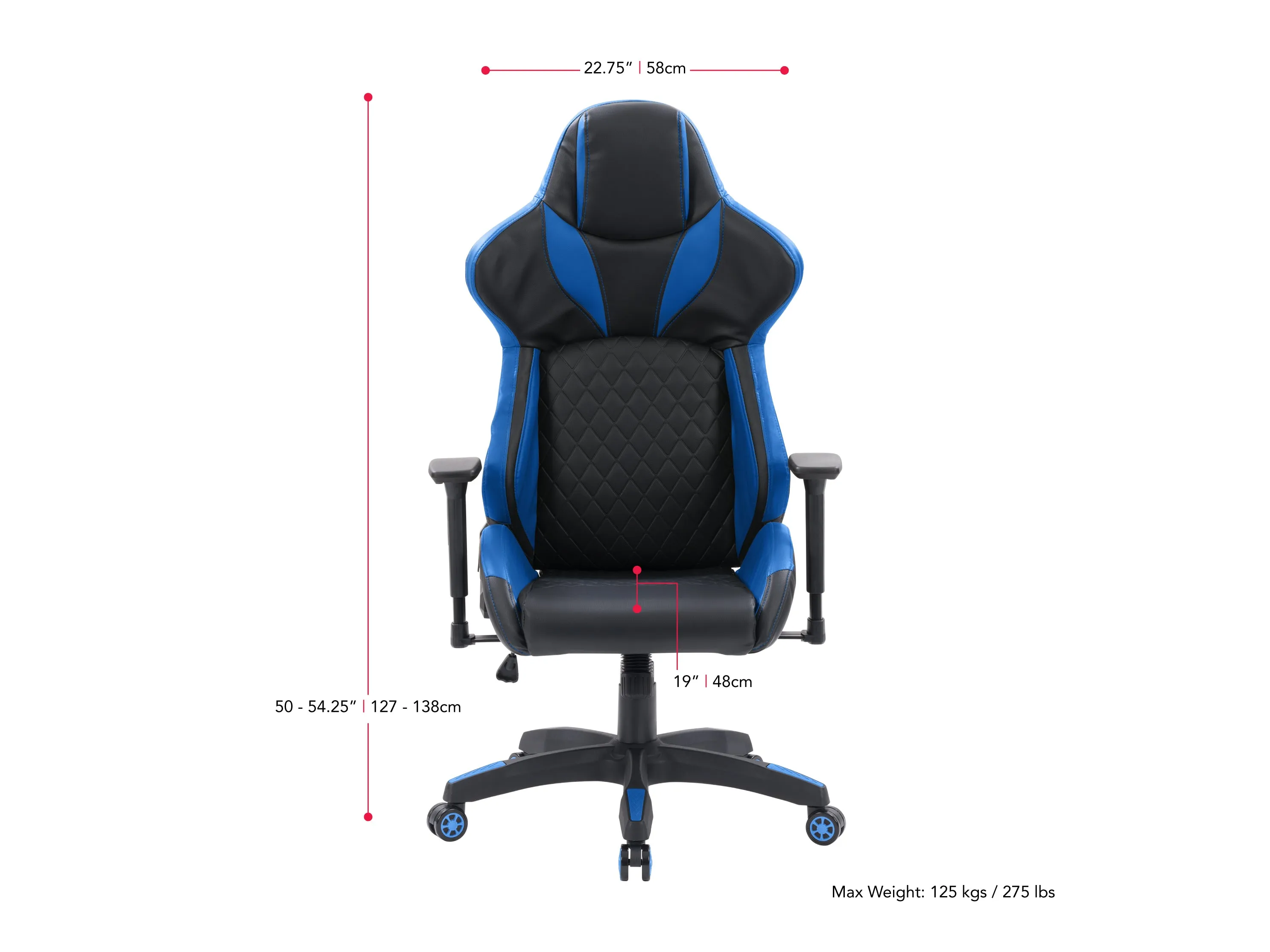 Black and Blue Gaming Reclining Chair