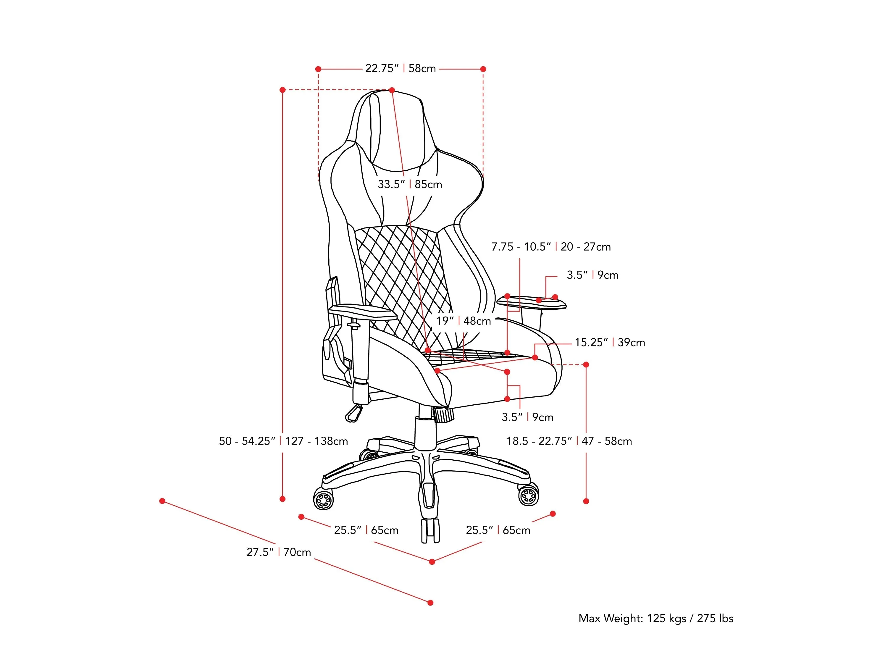 Black and White Gaming Office Chair