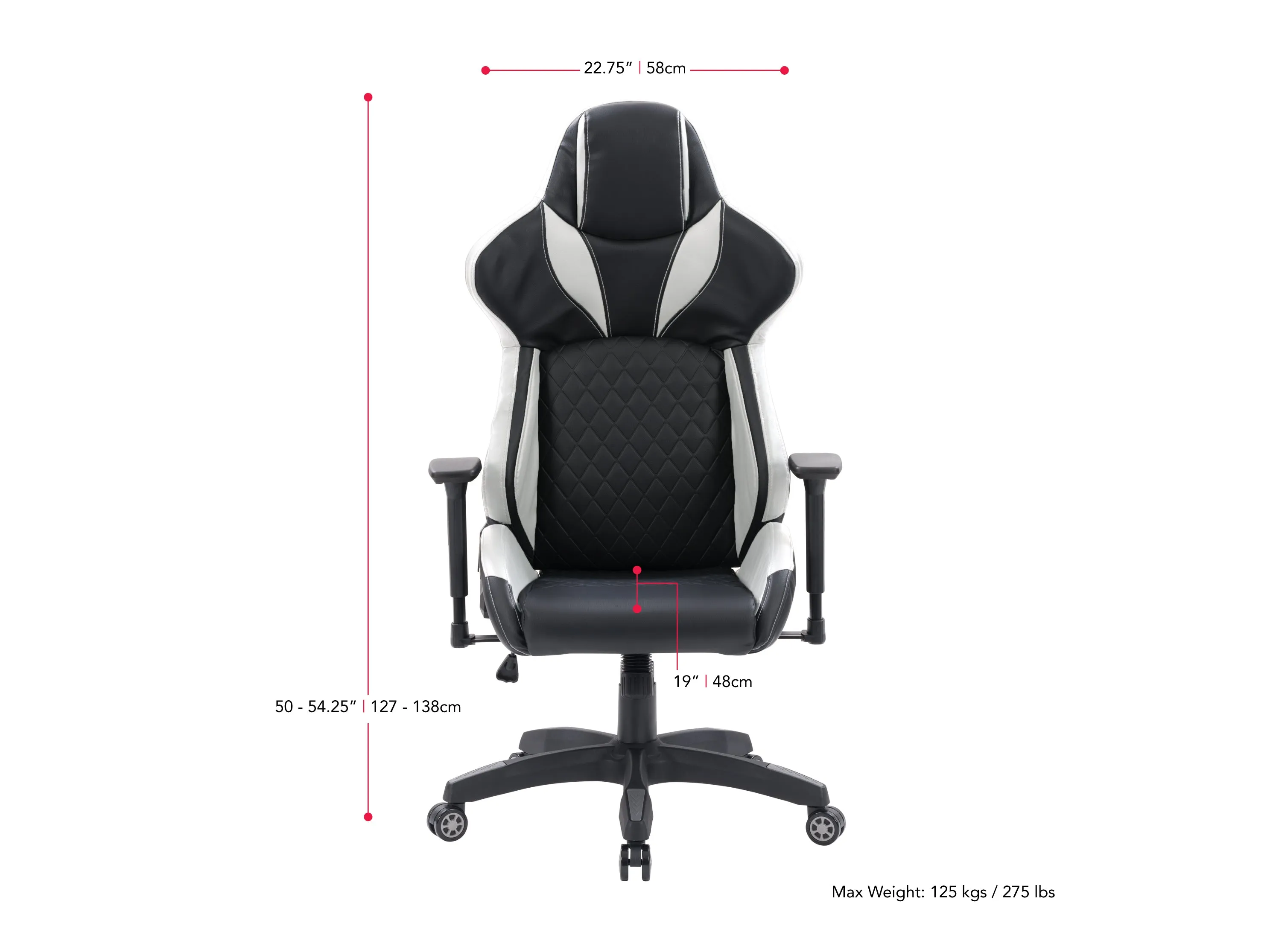 Black and White Gaming Office Chair