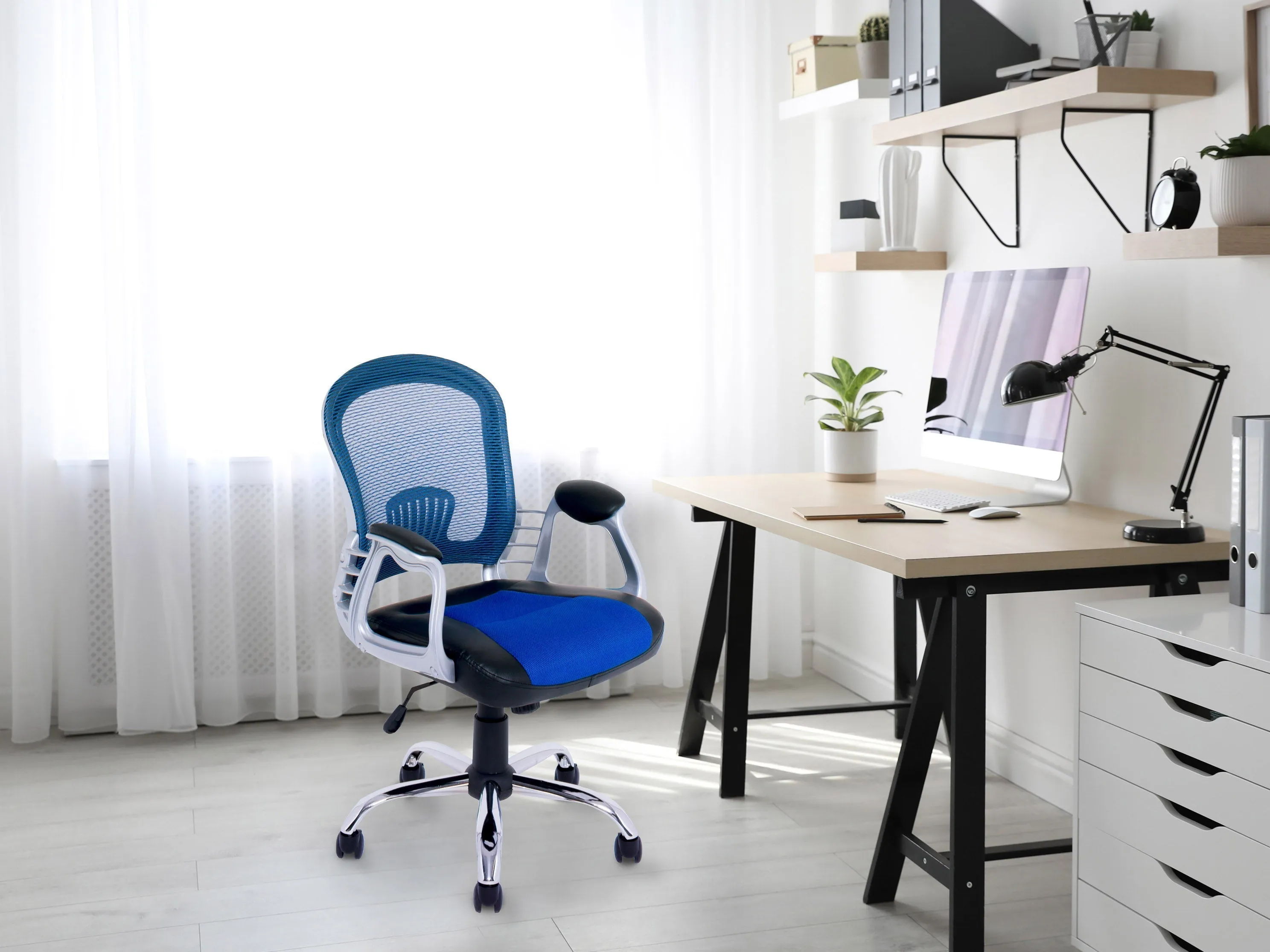 Blue Swivel Office Chair