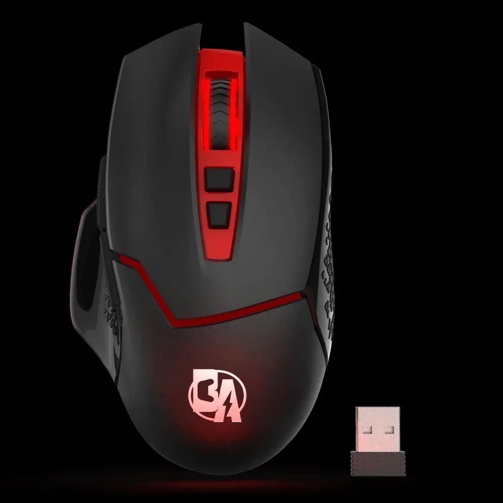 BOLT AXTION M690-1 Wireless Gaming Mouse - 2400 DPI, 8 Programmable Buttons, Ergonomic Design, DPI Shifting, Black