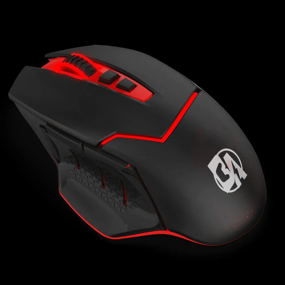 BOLT AXTION M690-1 Wireless Gaming Mouse - 2400 DPI, 8 Programmable Buttons, Ergonomic Design, DPI Shifting, Black