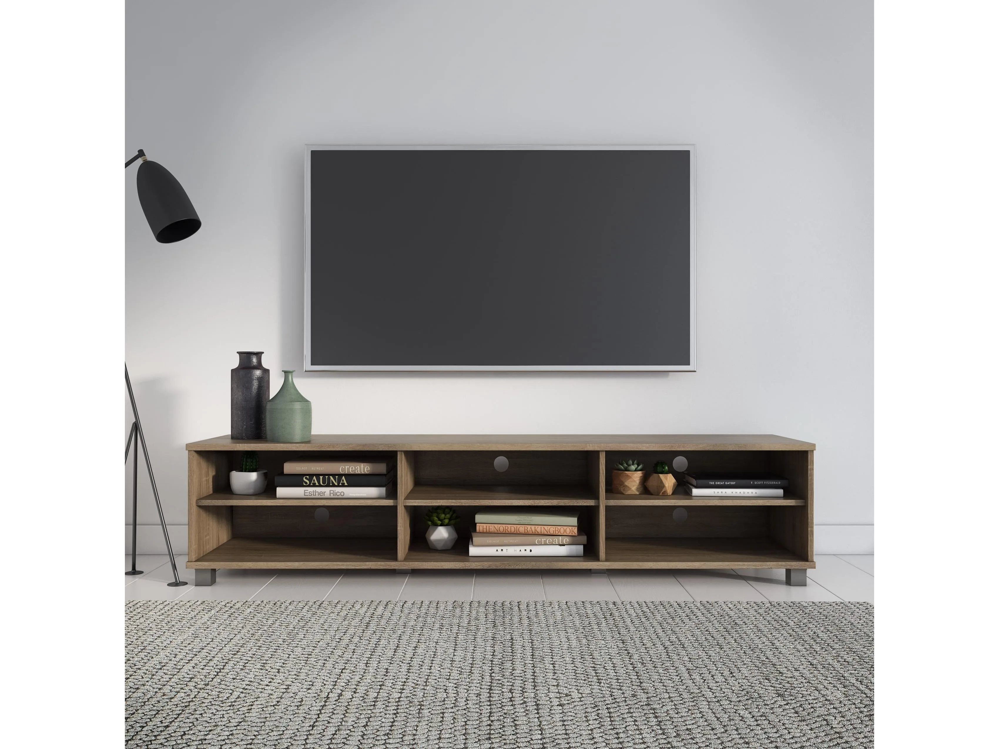 Brown Modern TV Stand, TVs up to 85"