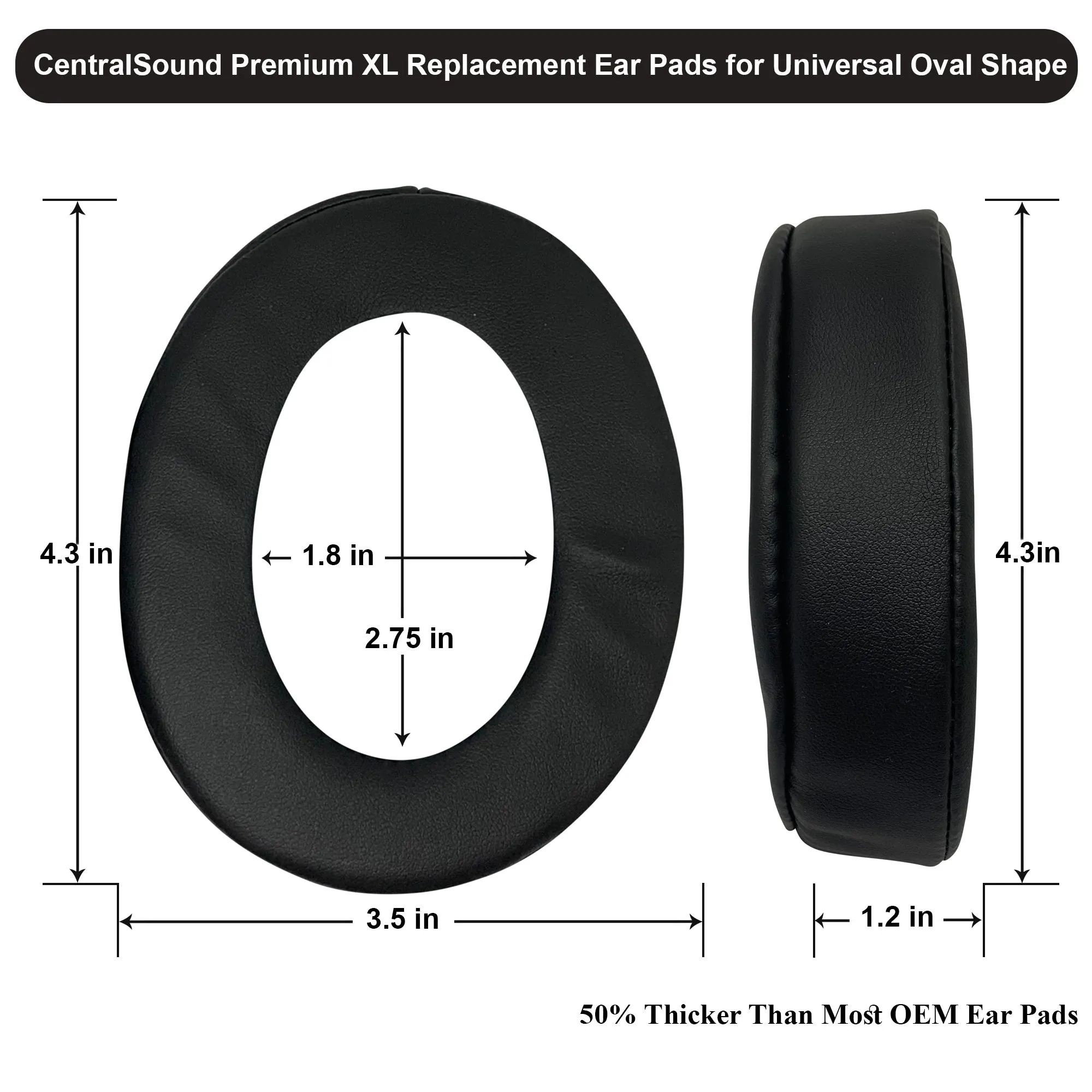 CentralSound Premium XL Replacement Ear Pads for Turtle Beach Gaming Headsets