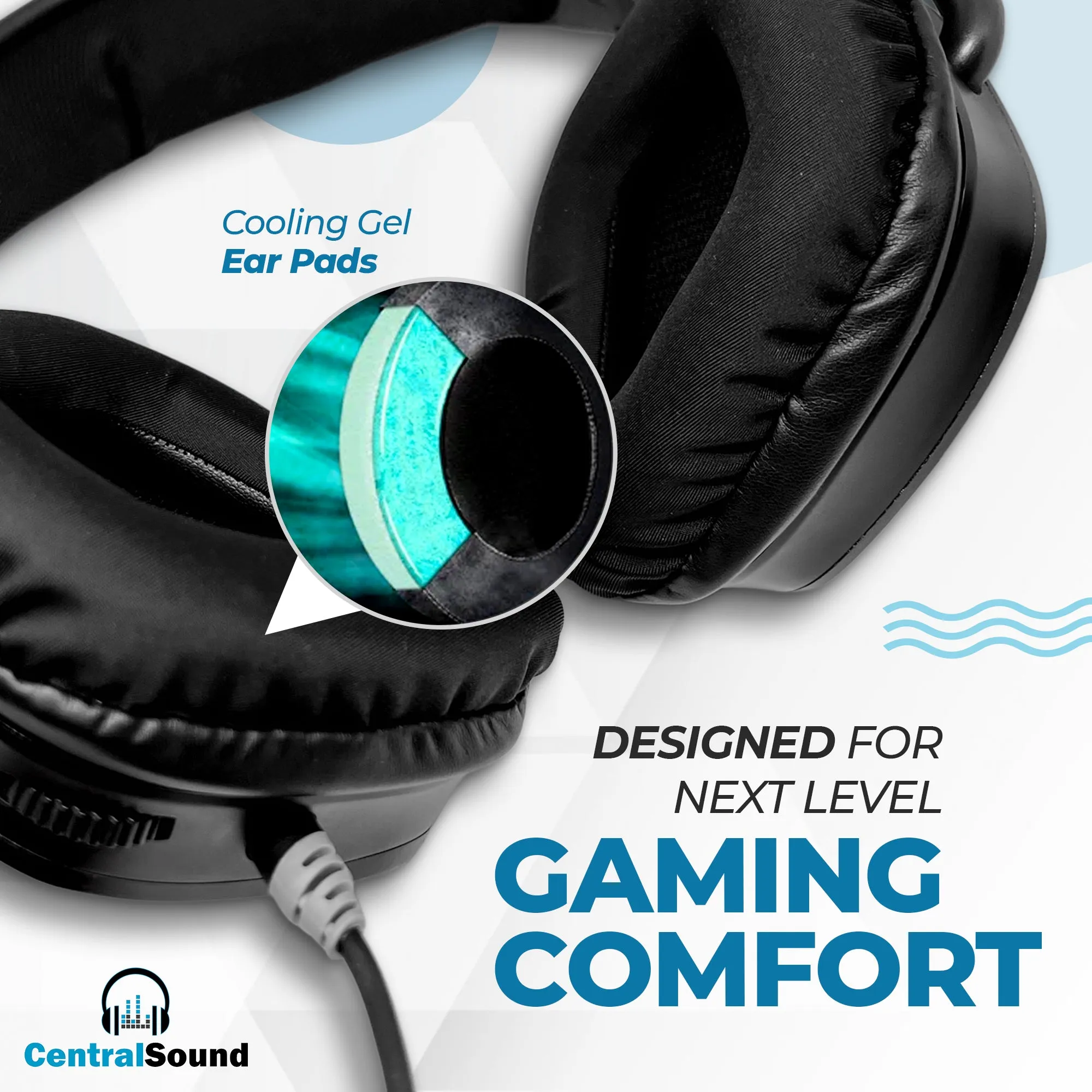 CentralSound Replacement Cooling Gel Upgraded Ear Pad Cushions for Corsair VOID PRO - RGB - Elite Gaming Headset