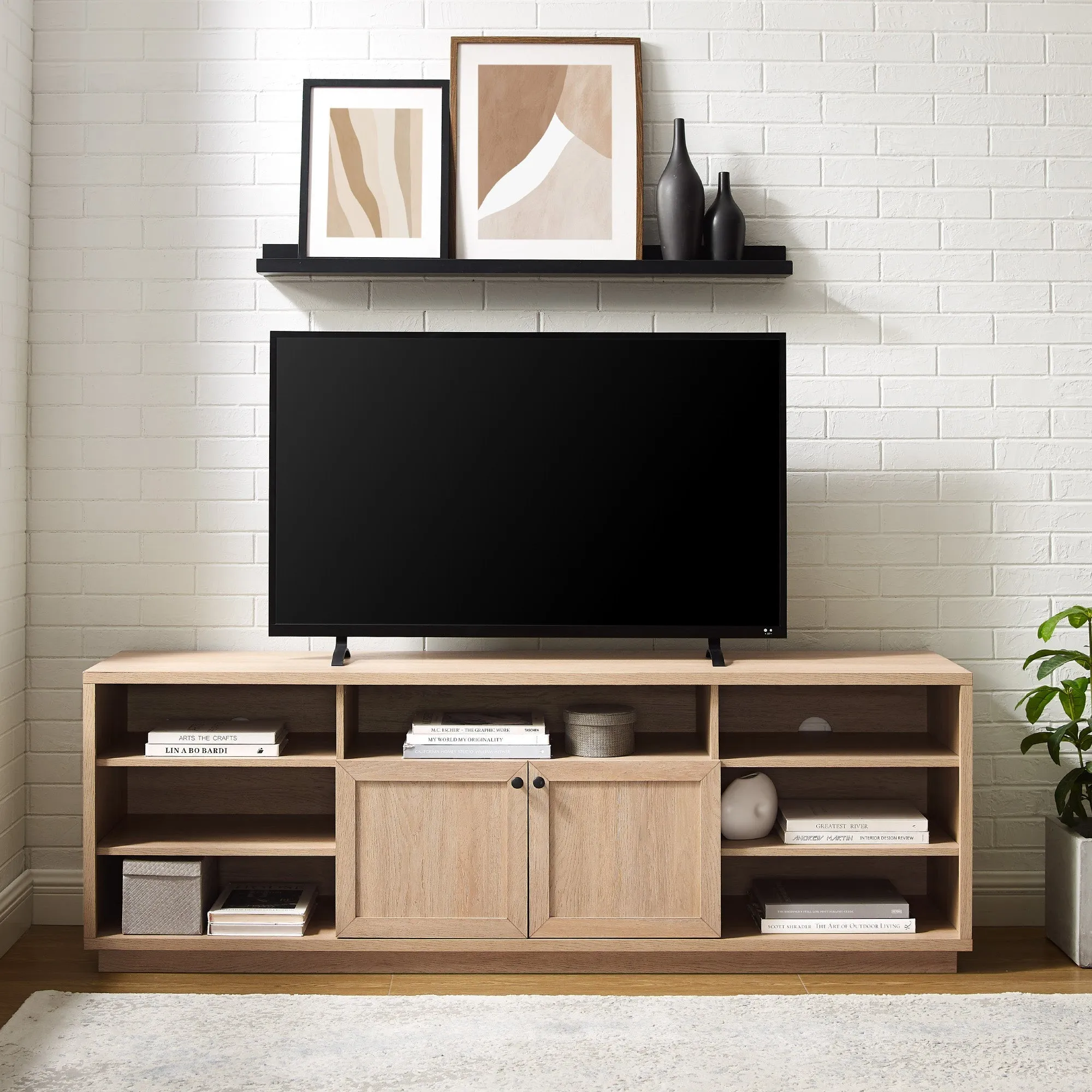 Cody 70" Contemporary Two-Door Wood TV Stand