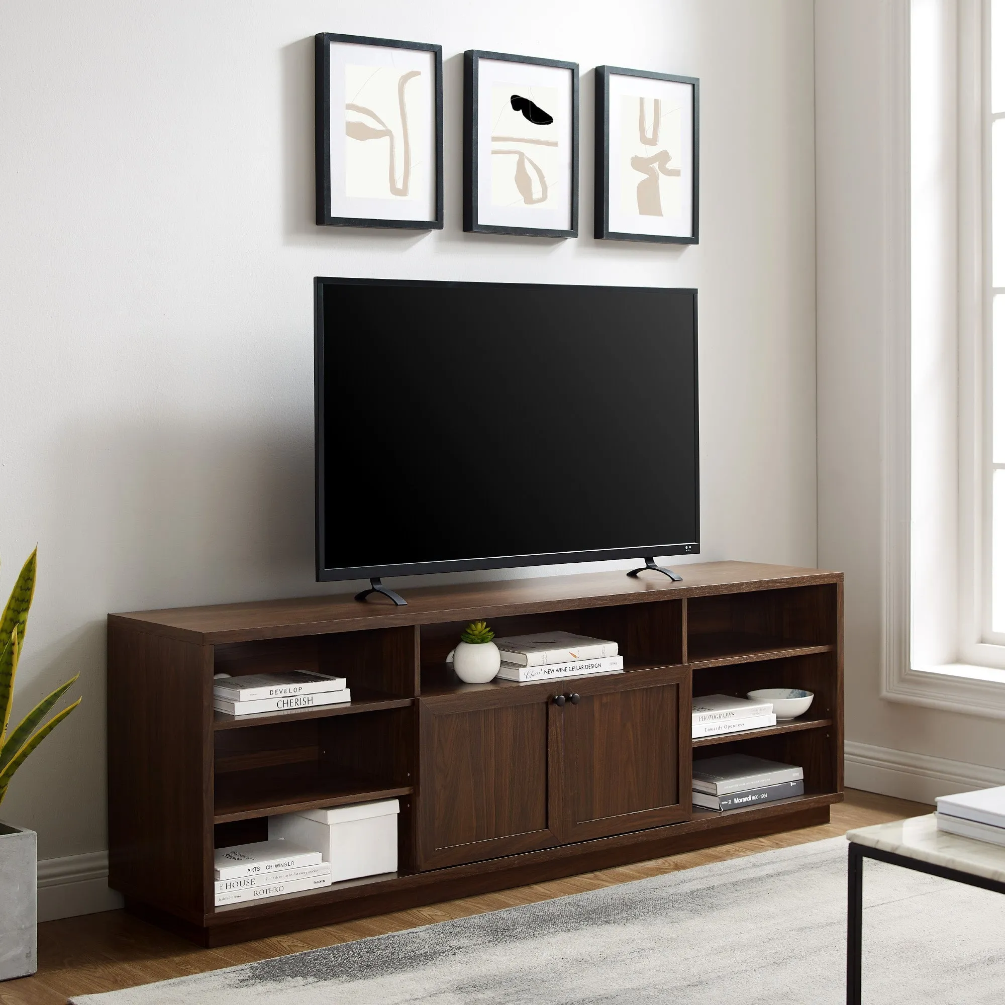 Cody 70" Contemporary Two-Door Wood TV Stand