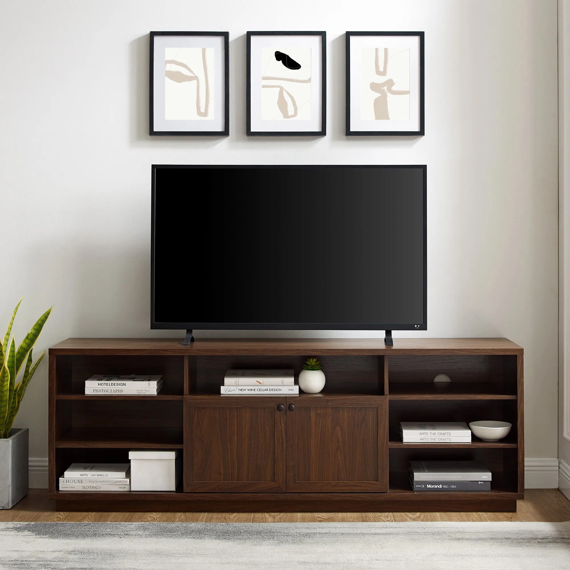 Cody 70" Contemporary Two-Door Wood TV Stand