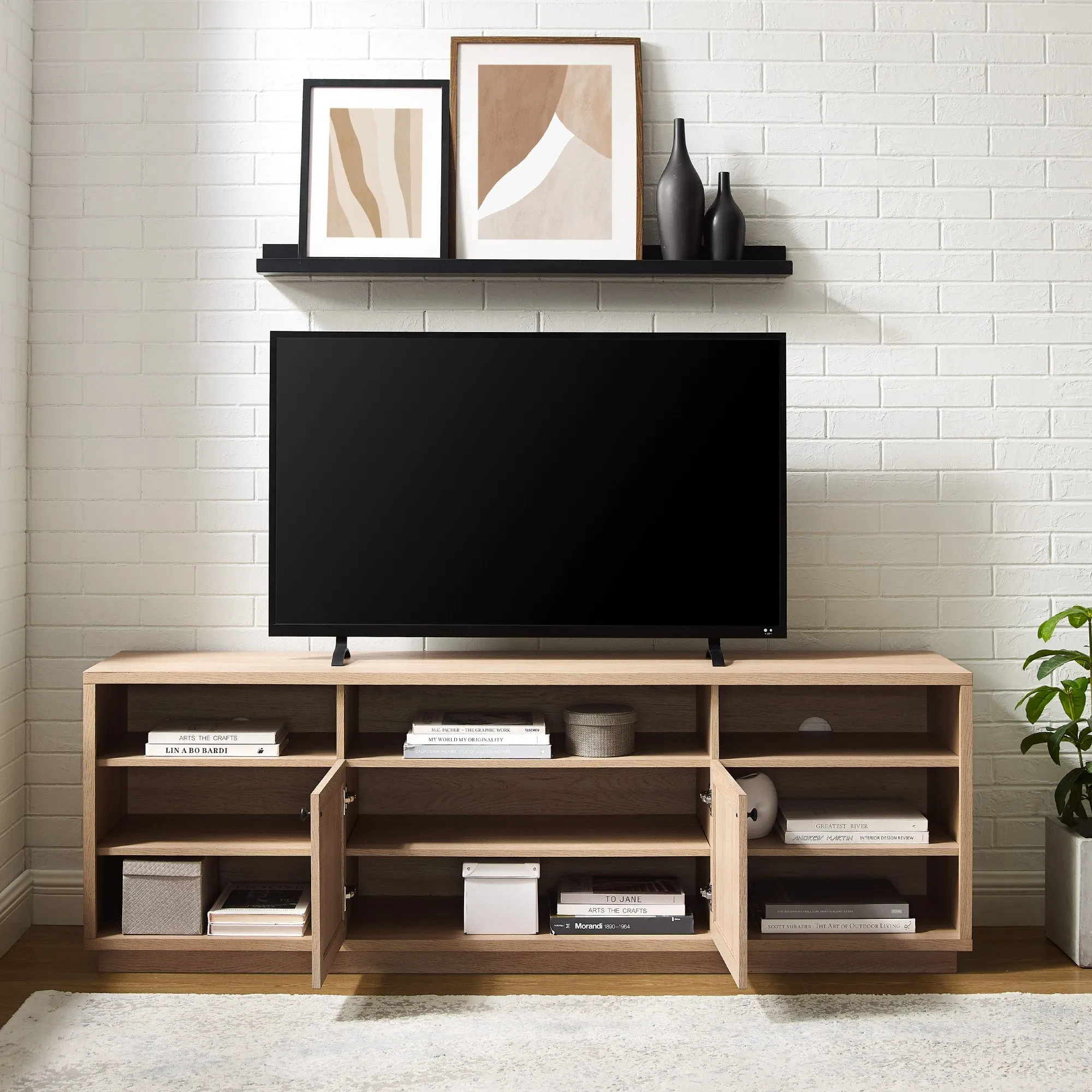 Cody 70" Contemporary Two-Door Wood TV Stand