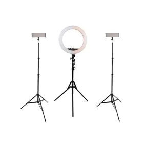 Complete Beauty Ring Light Studio Diamond Luxe & 9" LED Panel Lighting Kit