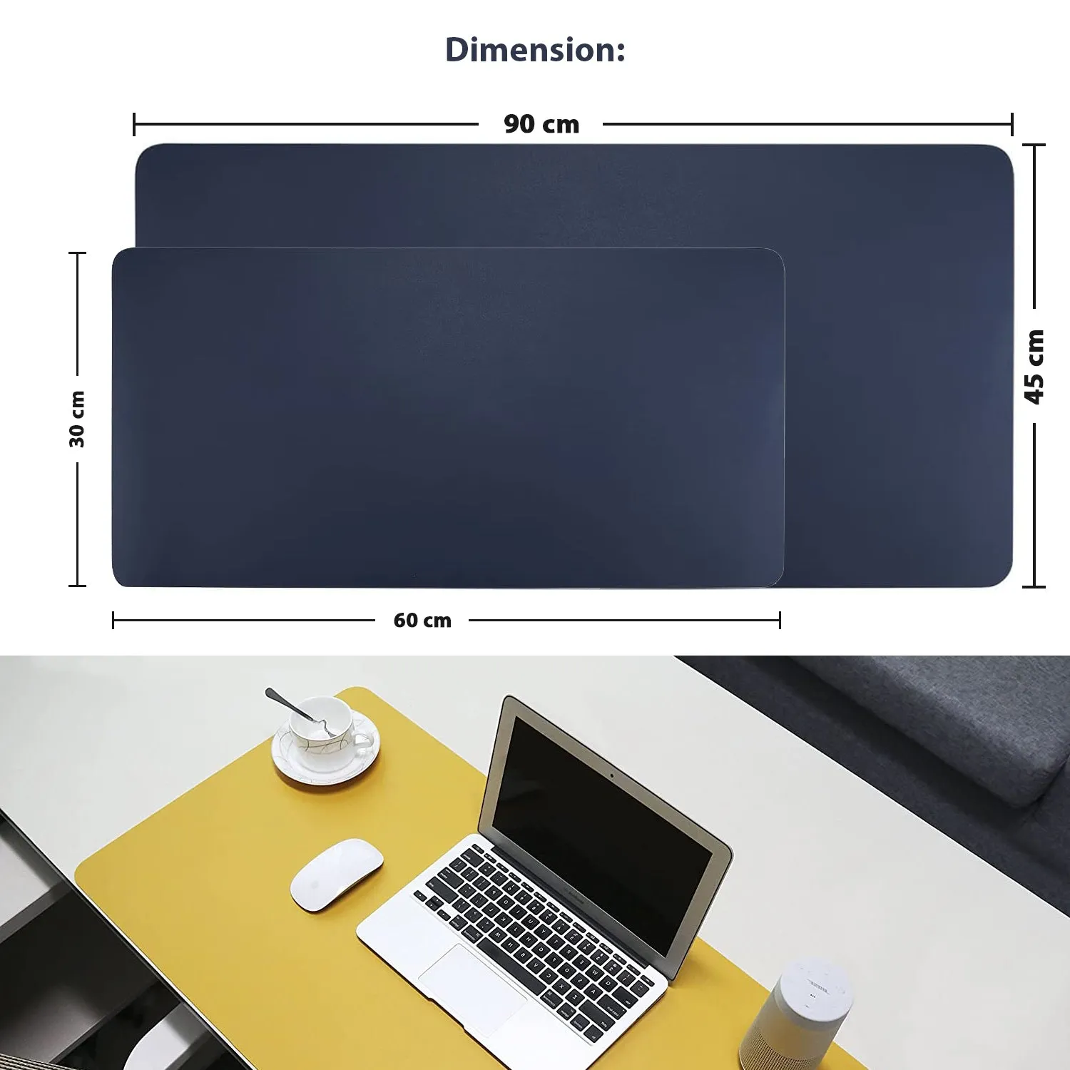 DeskPad - Navy Blue & Yellow