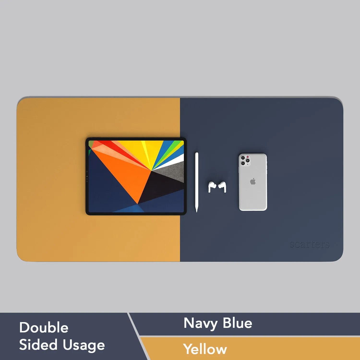 DeskPad - Navy Blue & Yellow