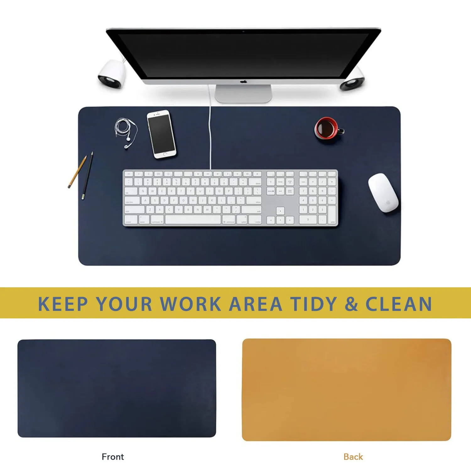 DeskPad - Navy Blue & Yellow