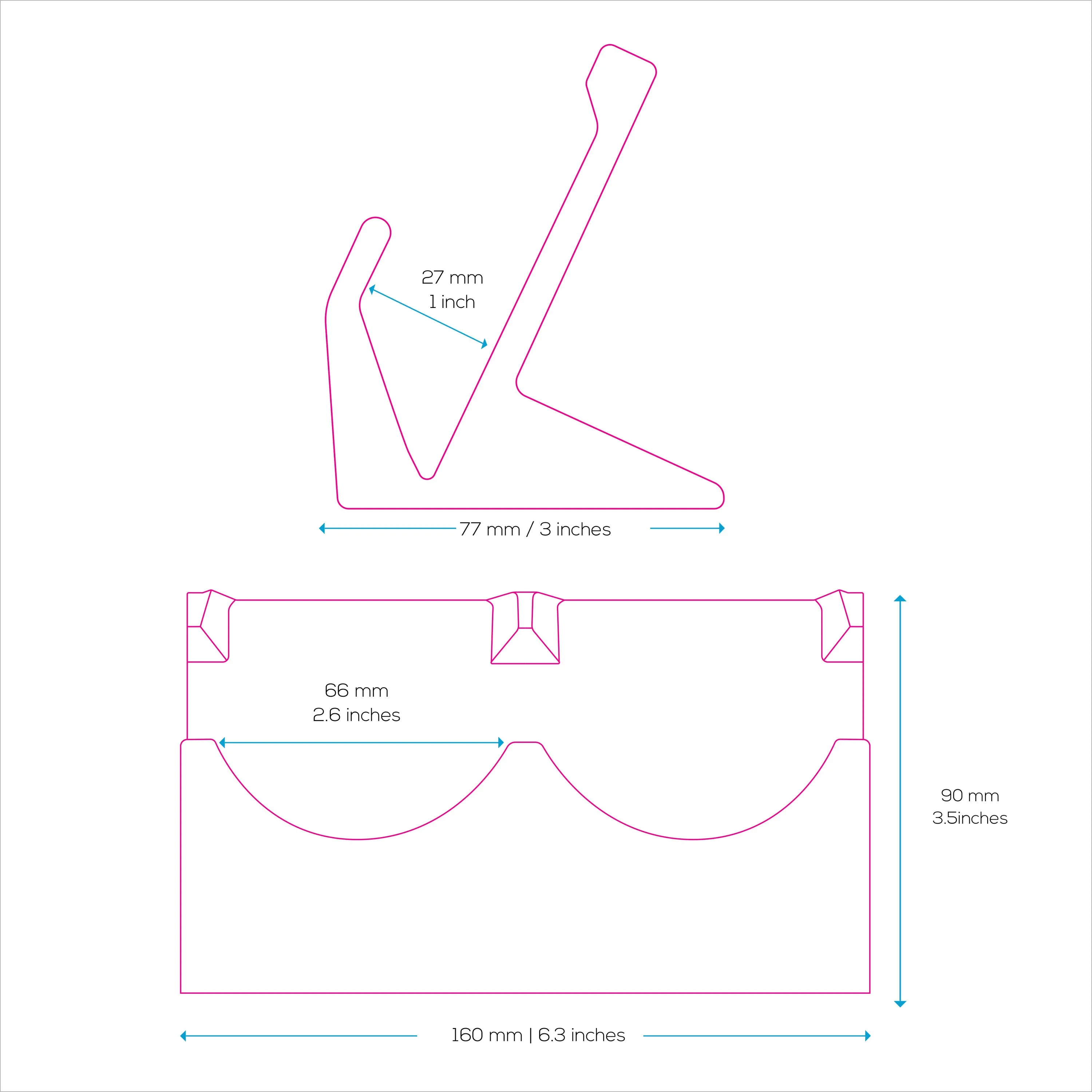 Desktop Dual PC Mouse Stand Holder, Suitable for Small Or Large Gaming & Office Mice From Logitech, Razer, Corsair & More