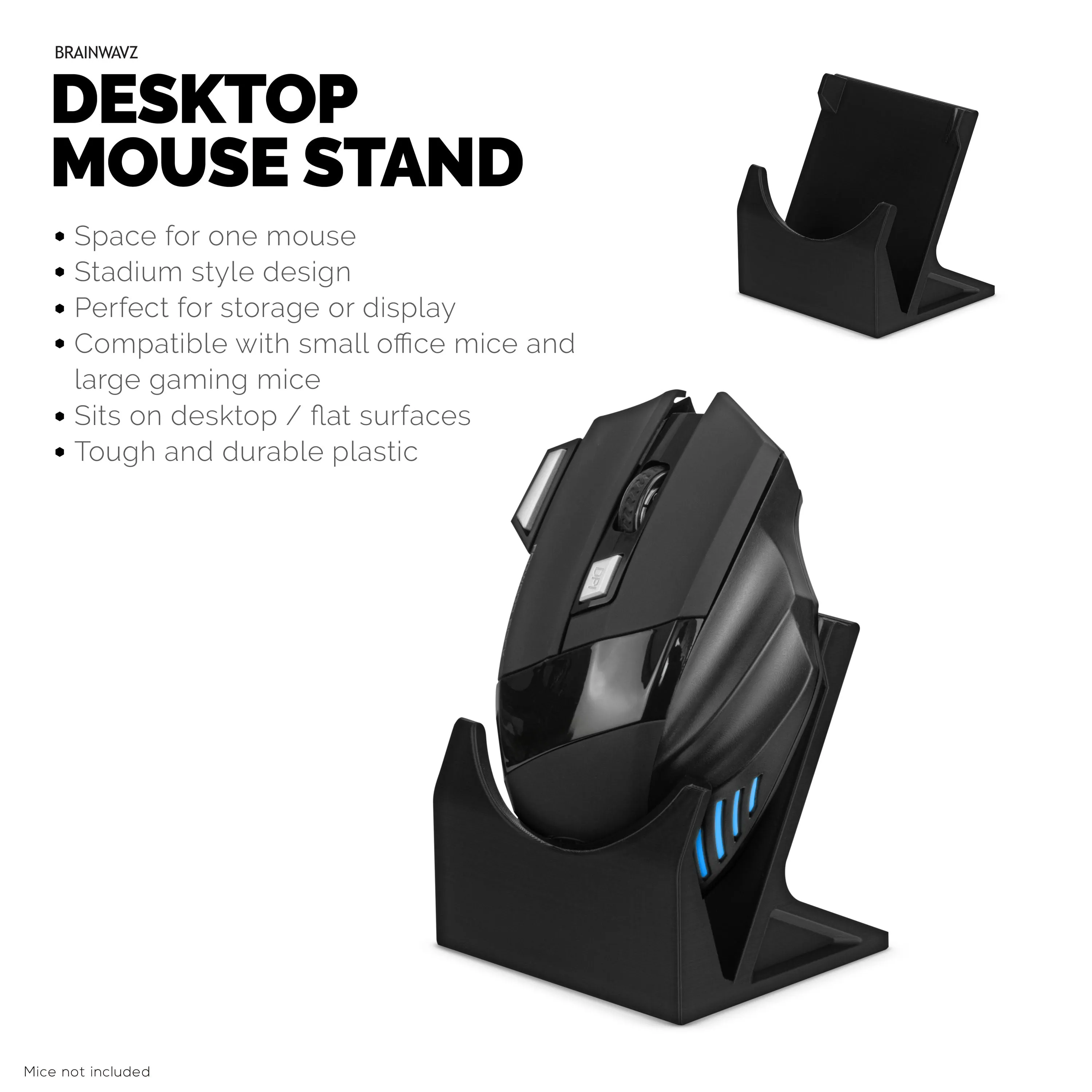 Desktop PC Mouse Stand Holder for Gaming & Office Mice like Logitech, Razer, Corsair & More