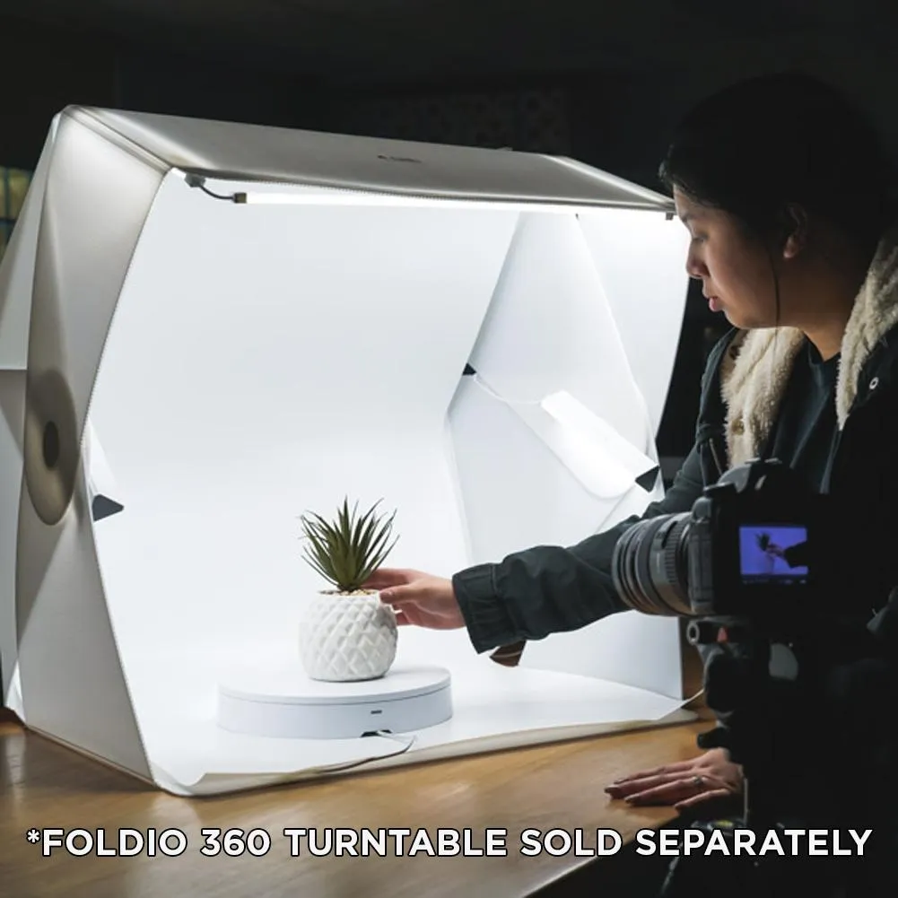 Foldio3 25" Product Photography Studio Tent Box (Includes LED Lights and 2 Backdrops)