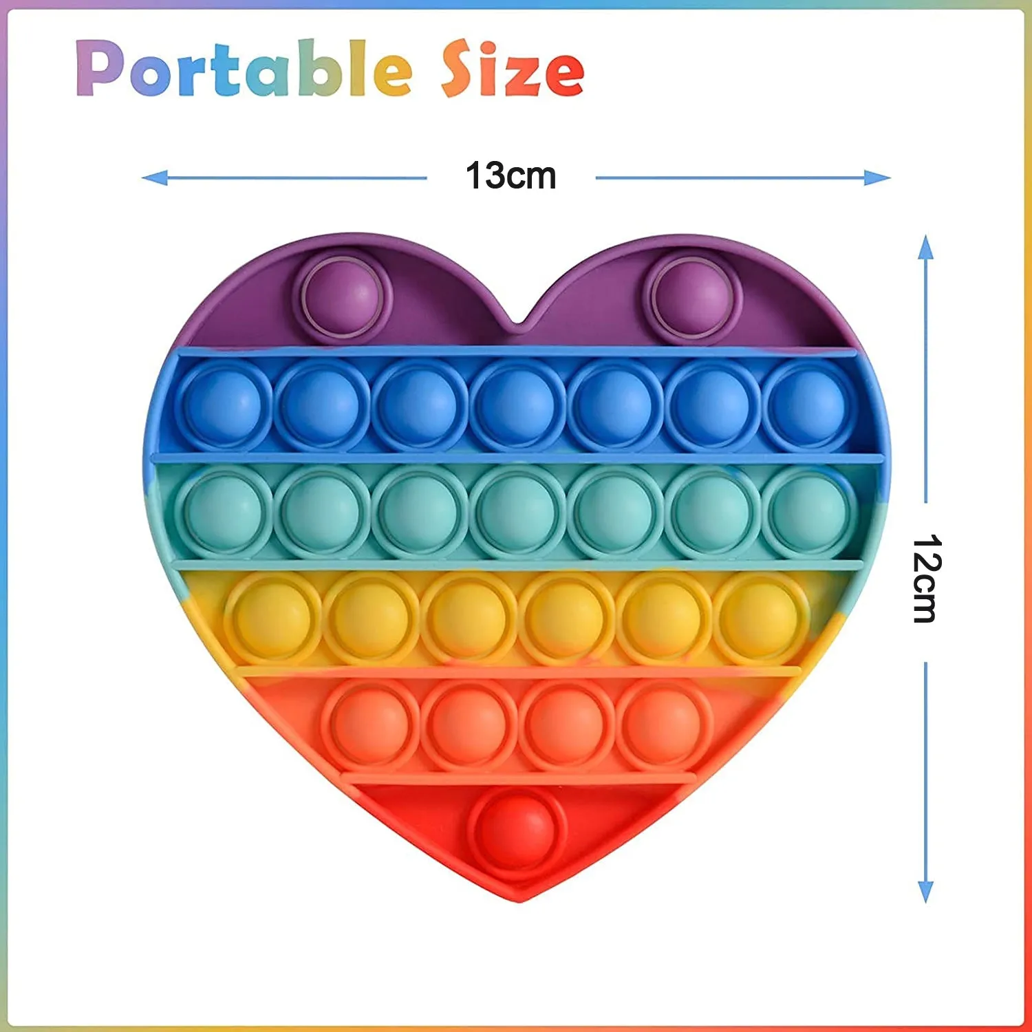 Heart Pop It Fidget Toys, Push Pop Bubble Fidget Sensory Toy