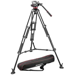 Manfrotto Tripod with fluid video head, Aluminium with Sliding Plate