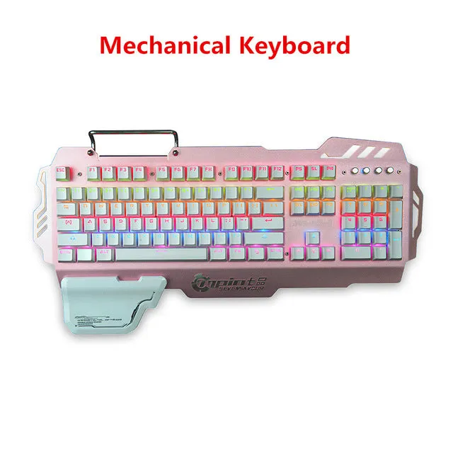 Mechanical Keyboard for Gamers Colormix Backlit 104 Keys Gaming Keyboard with Phone Holder