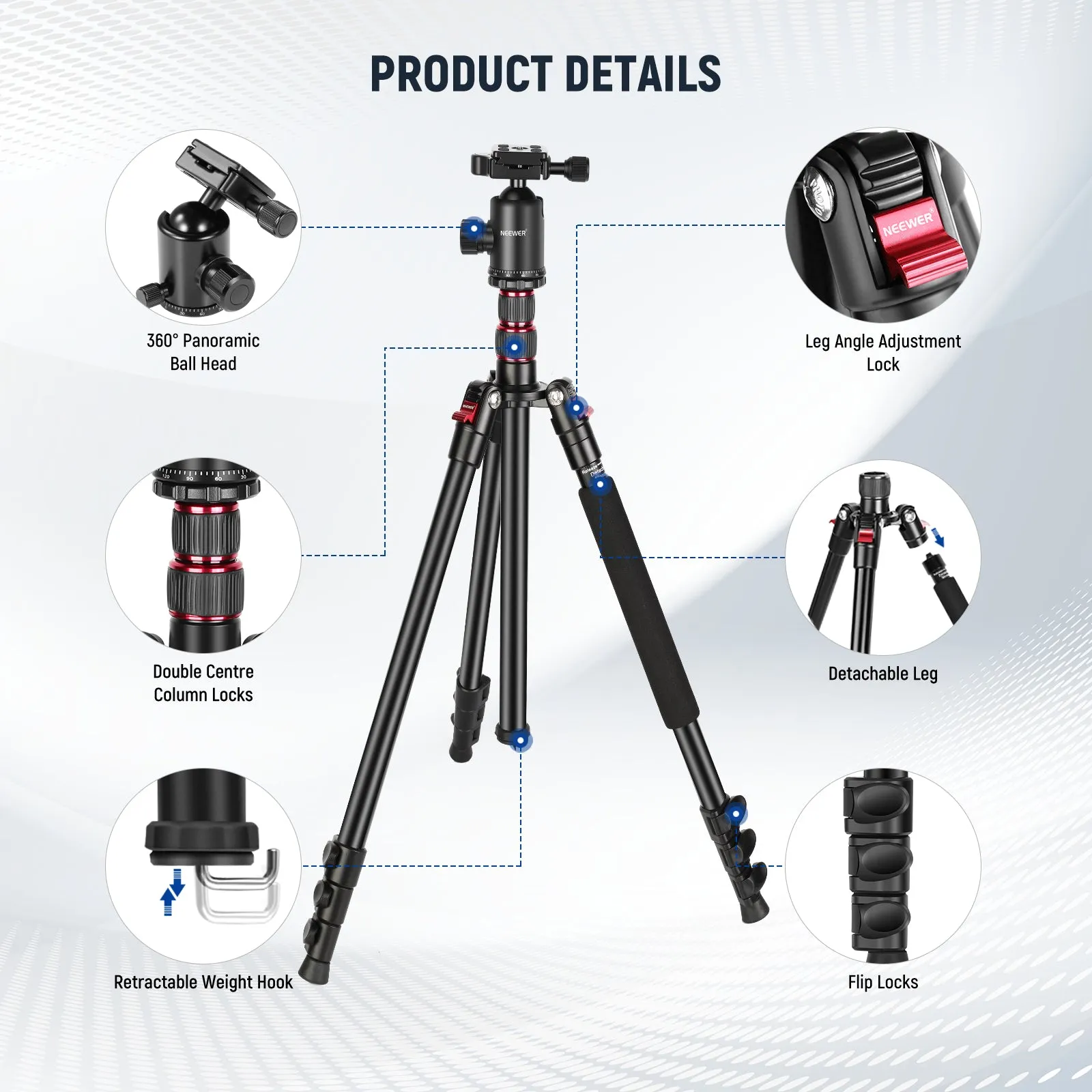 NEEWER 77'' Aluminum Alloy Camera Monopod Tripod