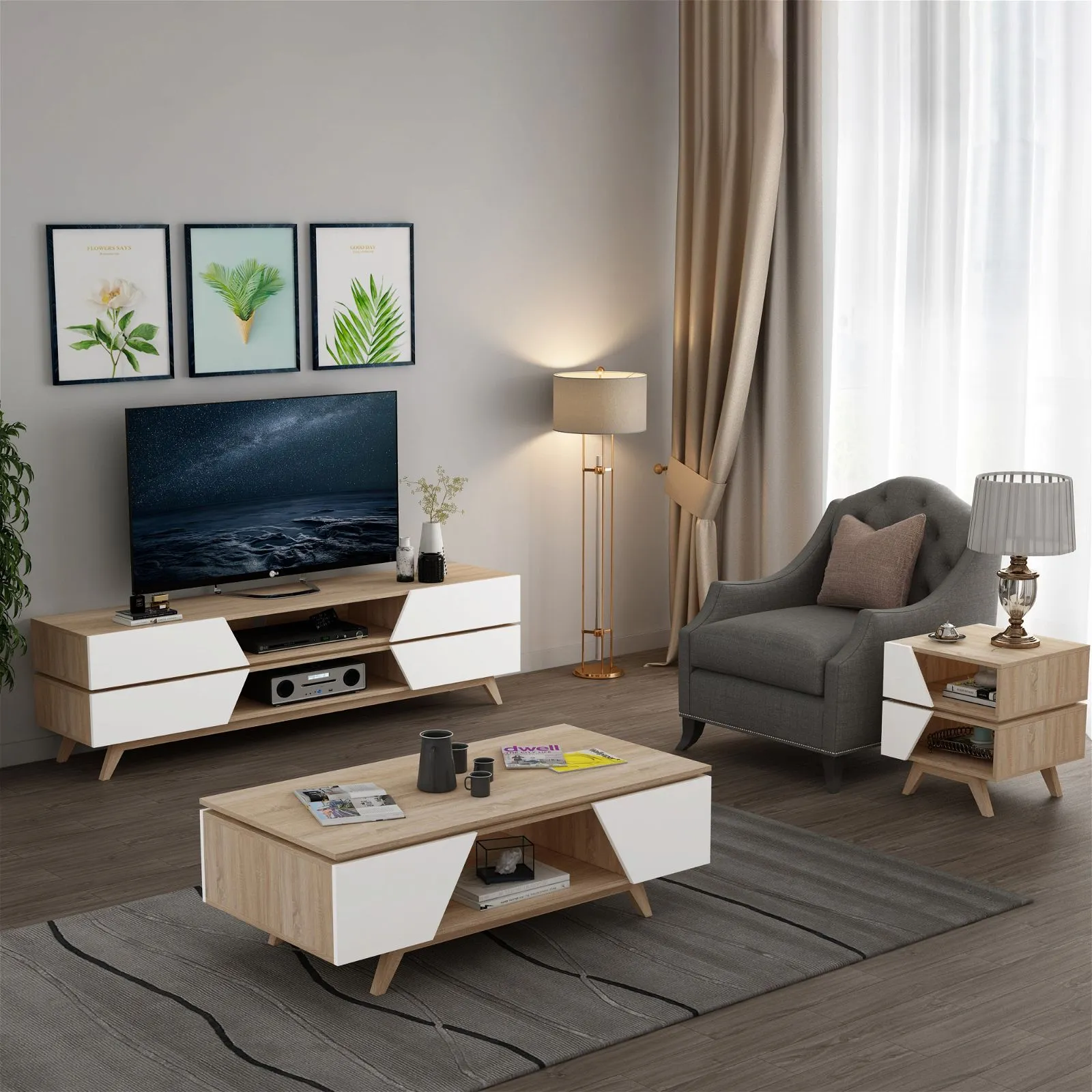 NORDIC 1800 Entertainment Unit Oak by Criterion