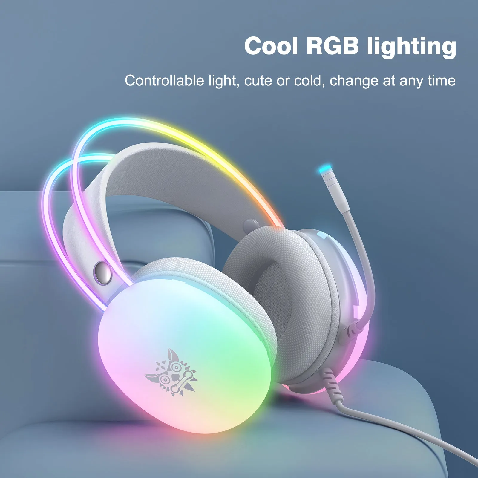 Onikuma X25 RGB Gaming Headsets with Mic for PC & Laptop