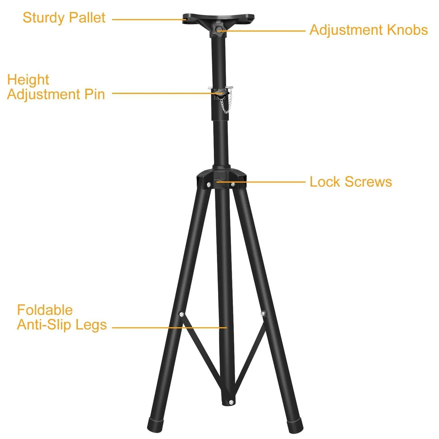 Pa Speaker Tripod Stand Heavy Duty Height Extendable Adjustable Pole Mount Rack