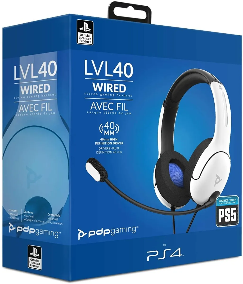 PDP LVL40 Headset - White