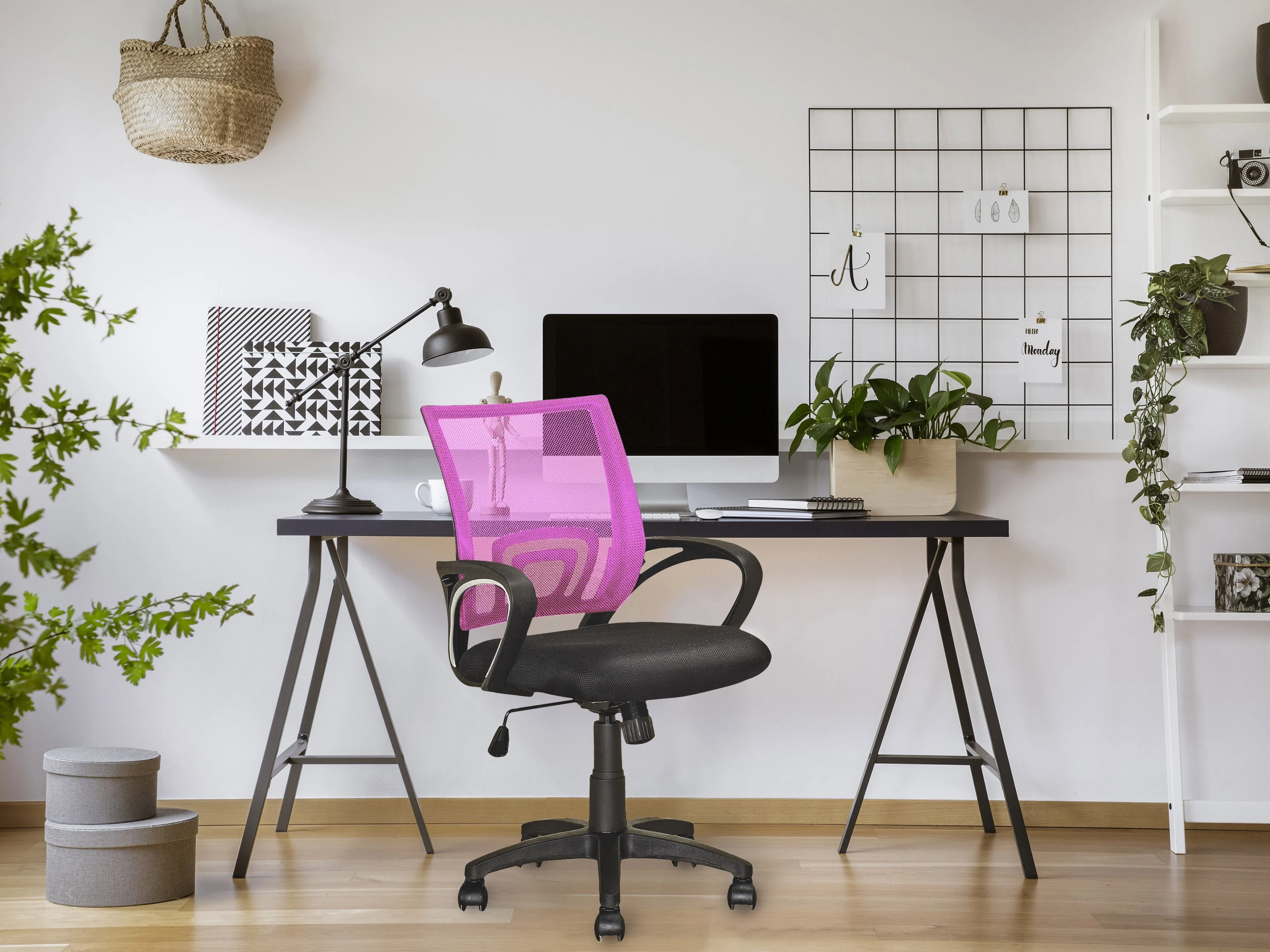 Pink Mesh Back Office Chair