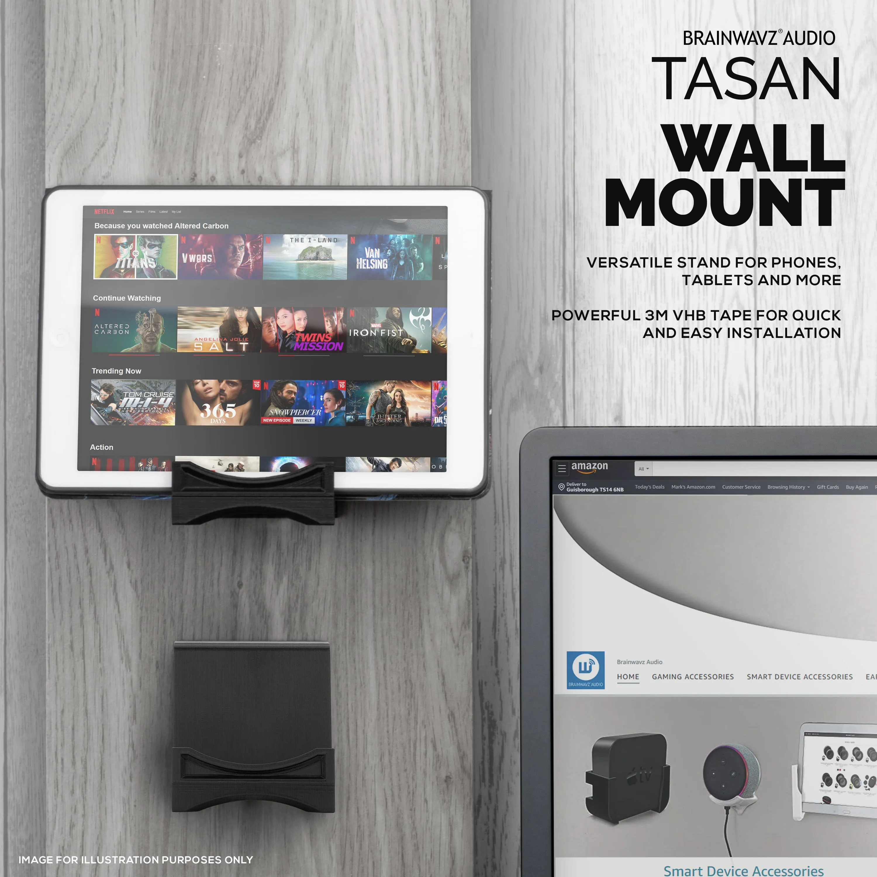 Tasan Desktop & Wall Mounted Phone and Tablet Stand