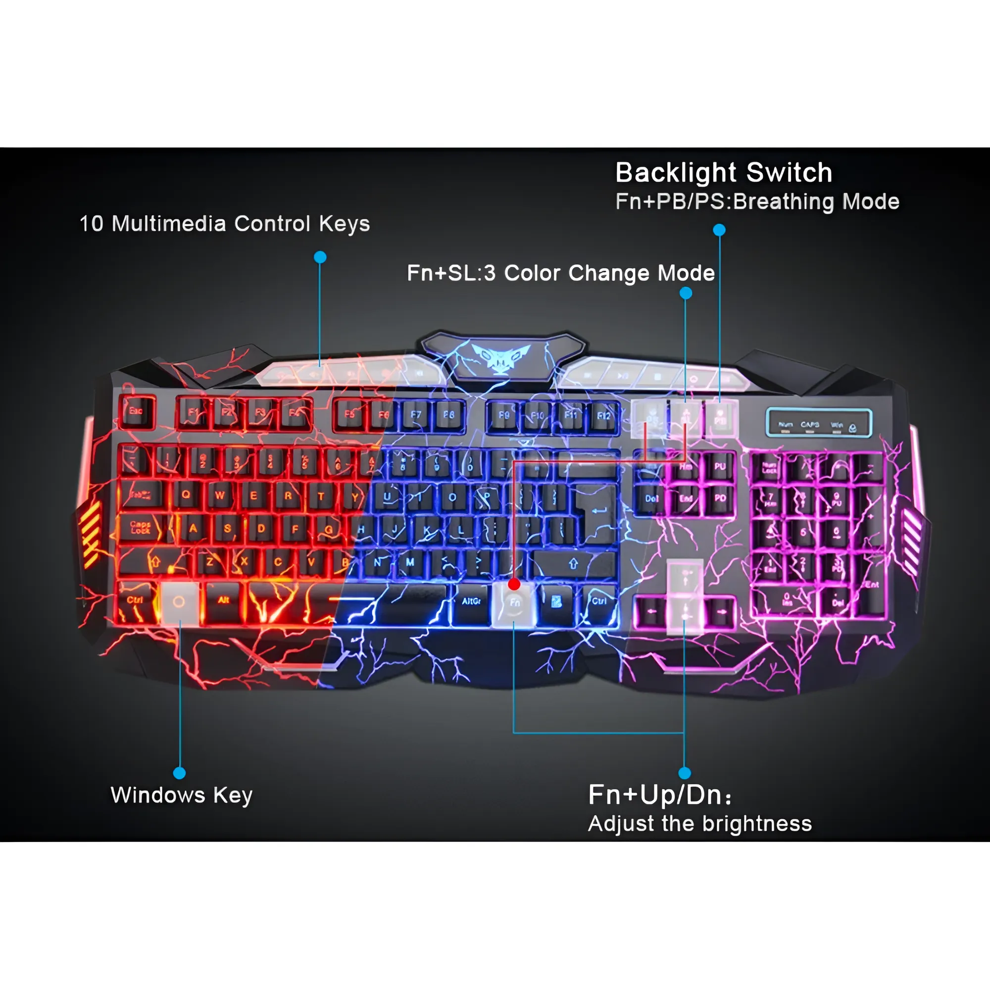 Thunder Fire 2.4G Gaming Keyboard and Mouse Set