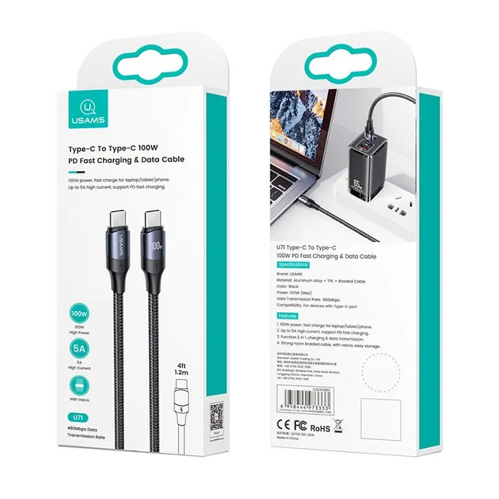 USAMS Type-C To Type-C 100W PD Fast Charging & Data Cable - 3m