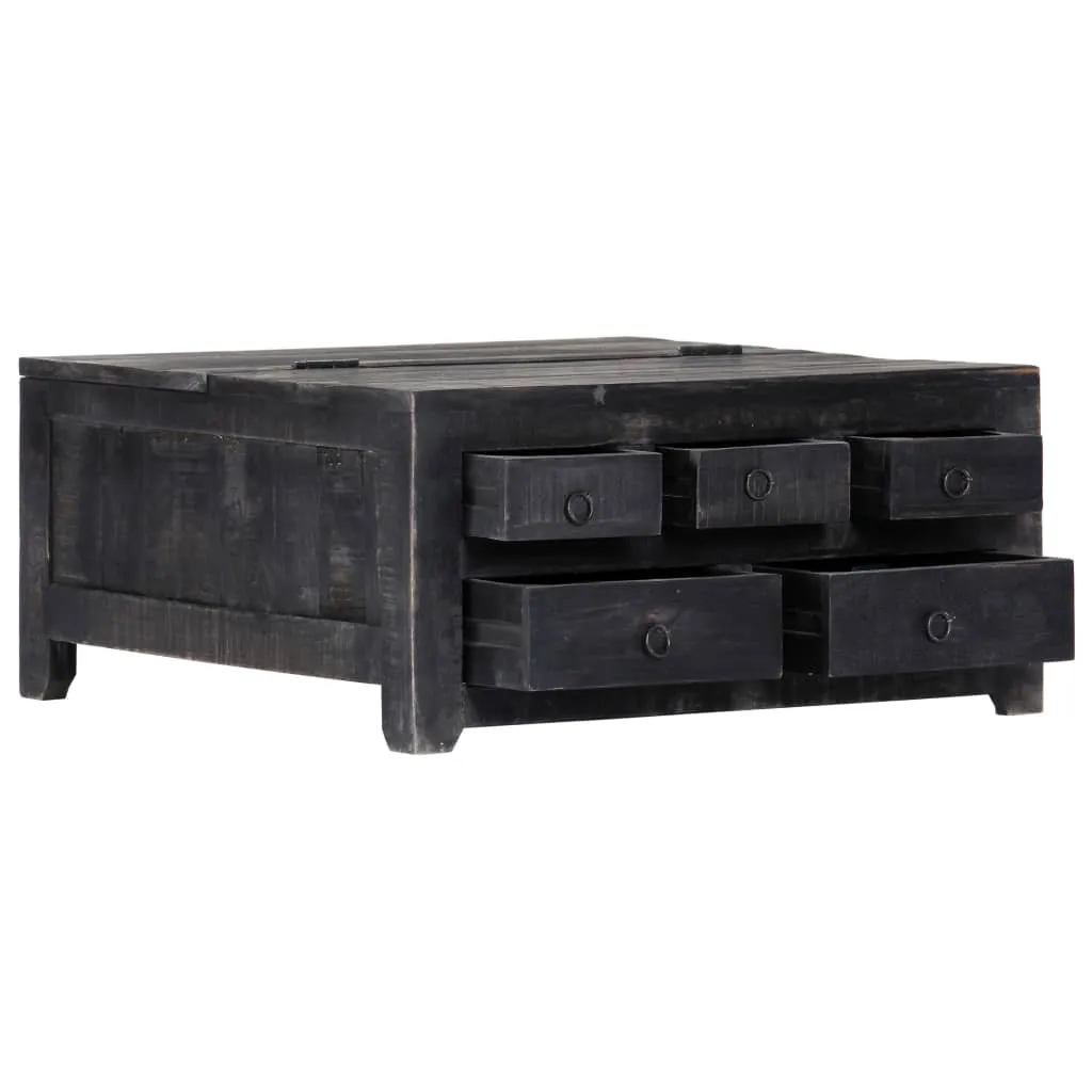 vidaXL Coffee Table Black 65x65x30 cm Solid Mango Wood