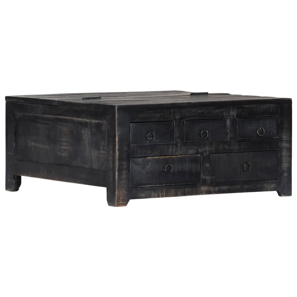 vidaXL Coffee Table Black 65x65x30 cm Solid Mango Wood