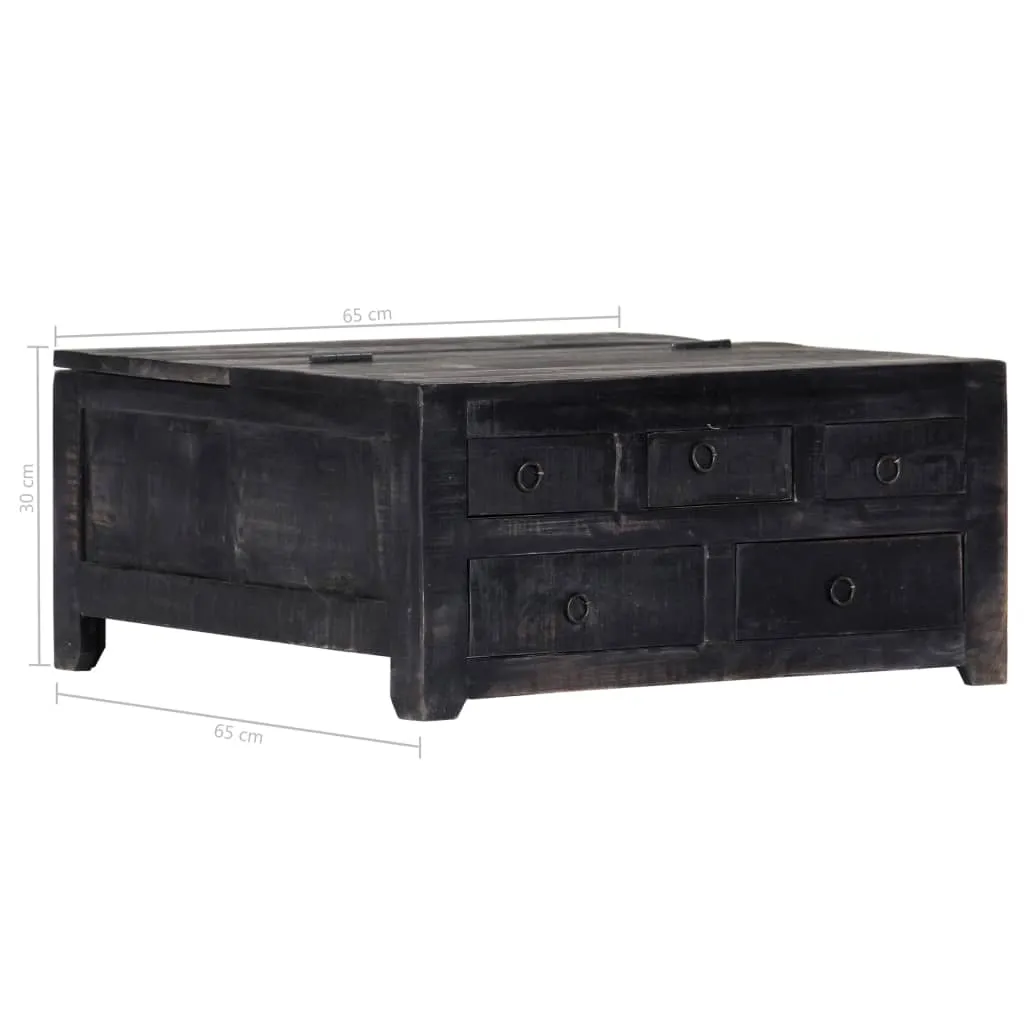 vidaXL Coffee Table Black 65x65x30 cm Solid Mango Wood