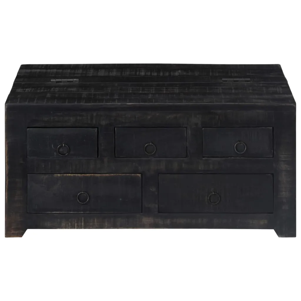 vidaXL Coffee Table Black 65x65x30 cm Solid Mango Wood