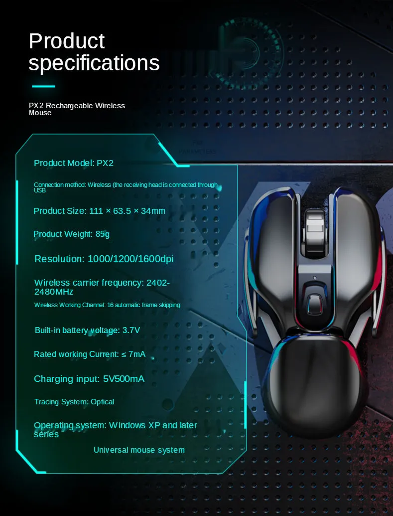 Wireless Rechargeable Gaming Mouse